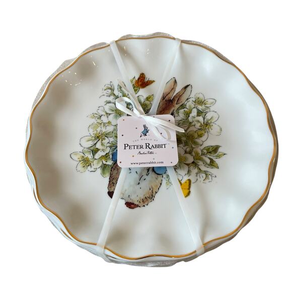 Beatrix Potter Peter Rabbit Easter Flowers & Butterflies Dinner Plates Set of 4 - Picture 12 of 15